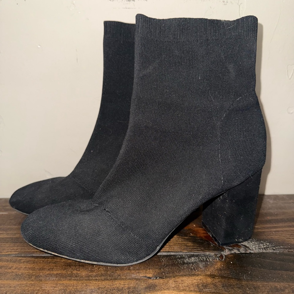 Erika Black Heeled Ankle Boots